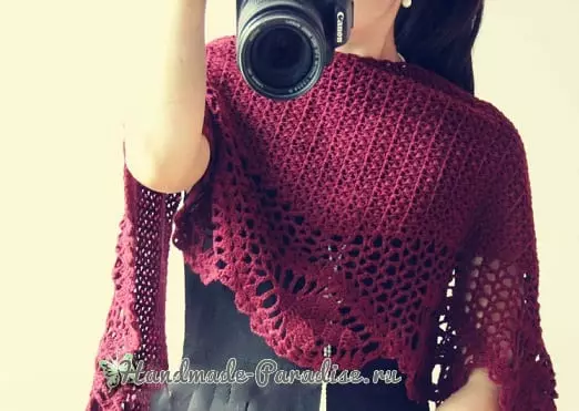 Нээлттэй ажил shawl crochet. Схем
