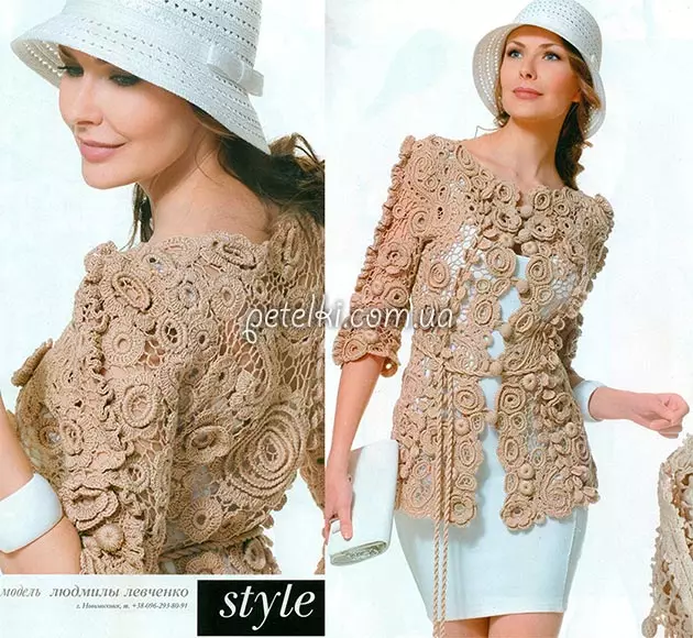 Summer jackets with crochet for full ladies with schemes and descriptions of work