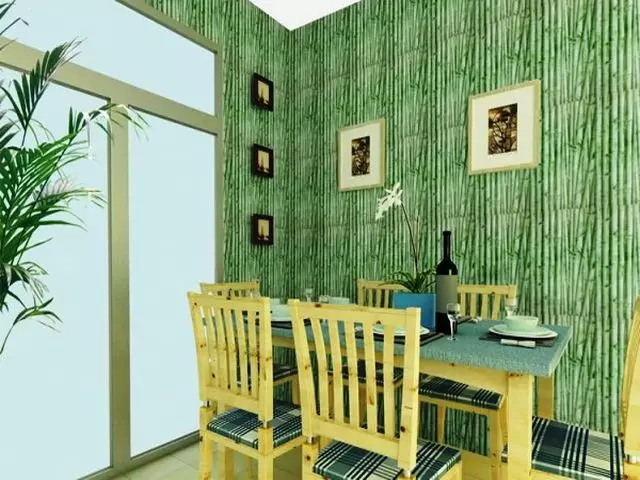 Green wallpaper para sa kusina