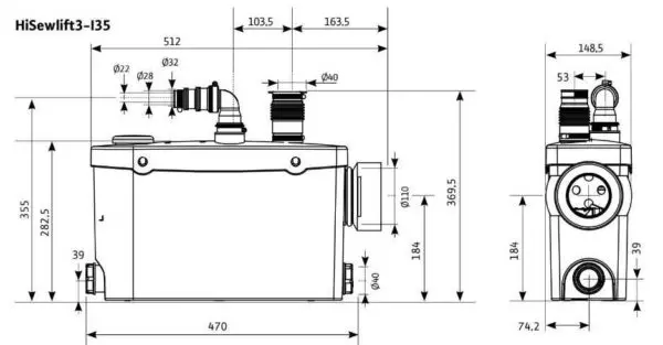 Pump for forced sewage (with shredder and without) - Sololift and other models