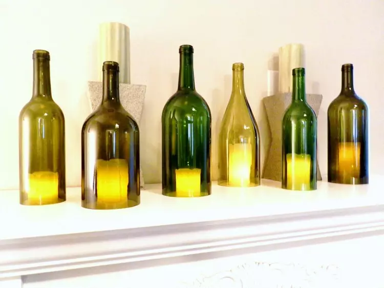 Håndverk fra Glassflasker til Home and Summer Cottages (36 bilder)