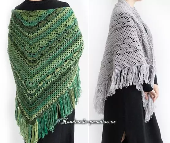 Triangular shawl crochet. Pamaagi