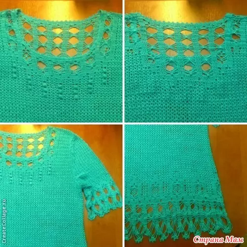 Crochet Tunics Sumur kanggo pantai kanggo wanita ngandhut nganggo diagram lan foto