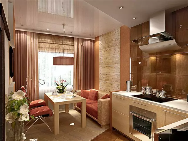 ออกแบบห้องครัวห้องนั่งเล่นในบ้านส่วนตัว