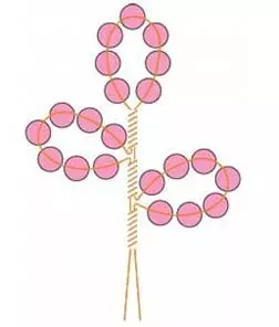 Orangenbaum von Perlen: Schema des Webens mit ihren eigenen Händen mit einem Foto