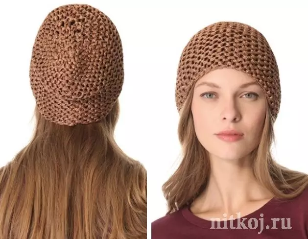 Cap with sweating knitted knitting needles with schemes and descriptions