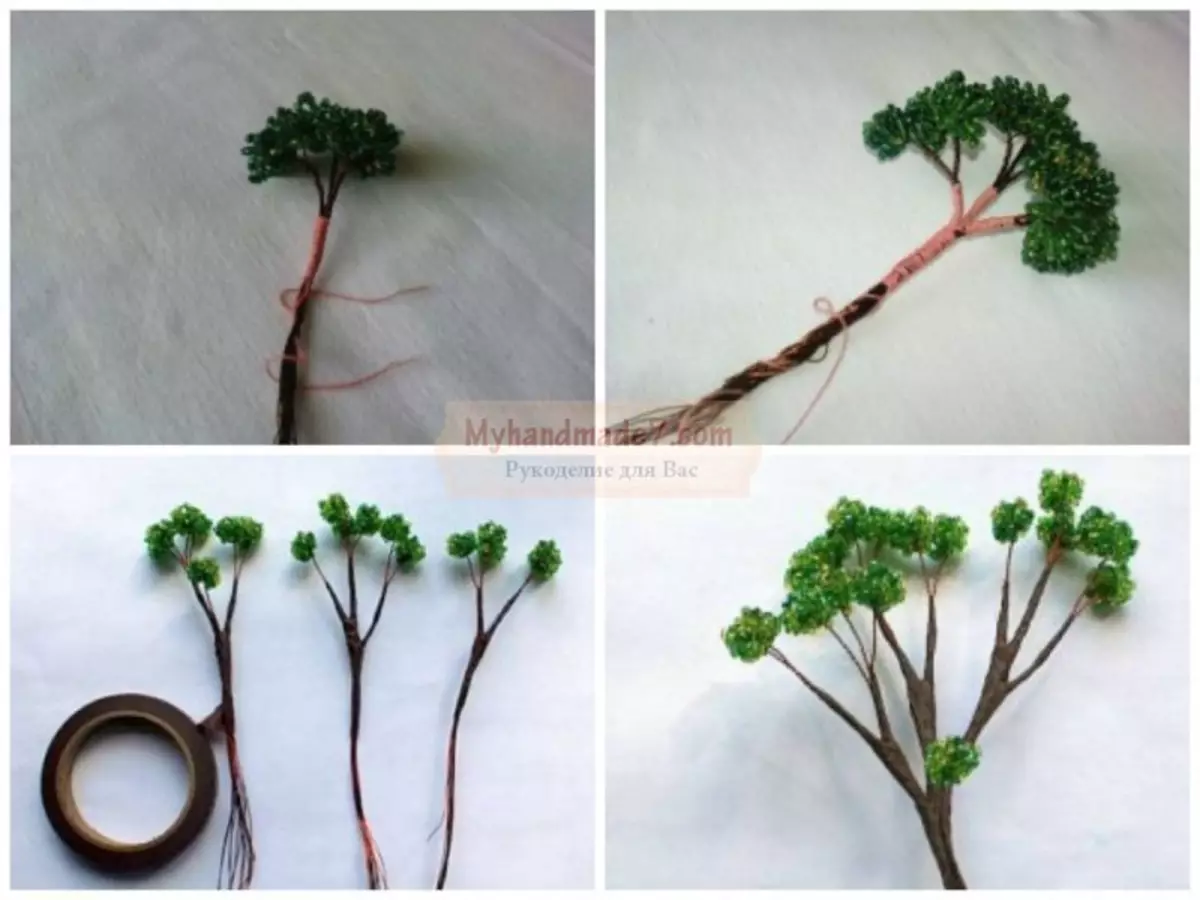 Beaded bonsai: žingsnis po žingsnio instrukcijas su žingsnis po žingsnio nuotraukos ir vaizdo įrašai