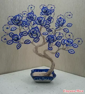 Beading Tree: Master Class on Bonsay, Sakura at Rowan na may mga larawan