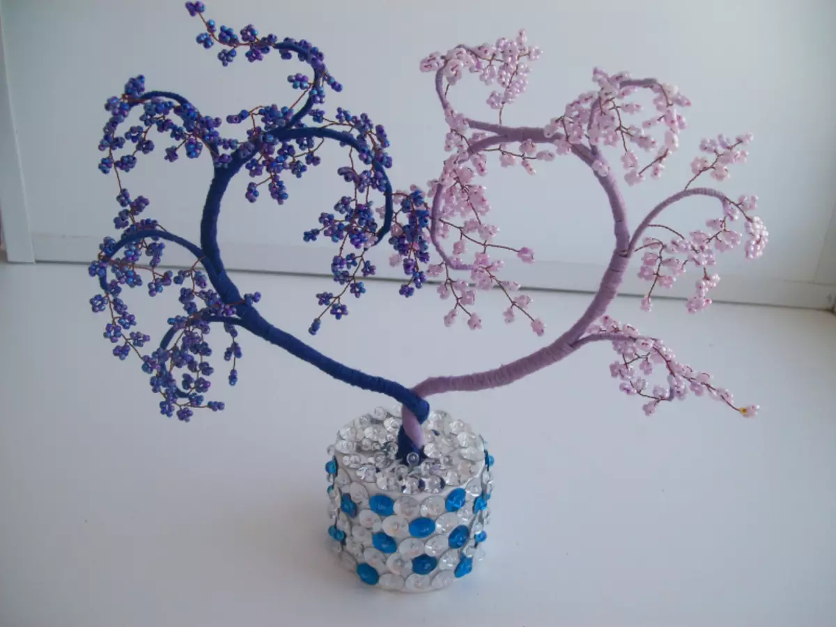 Beading Tree: Master Class on Bonsay, Sakura at Rowan na may mga larawan