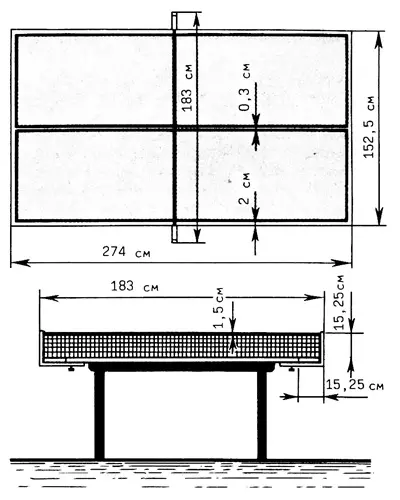 あなた自身の手の図面とスキームのテニステーブル