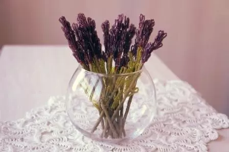 Master Class á beading Lavender með kerfum og myndbandinu