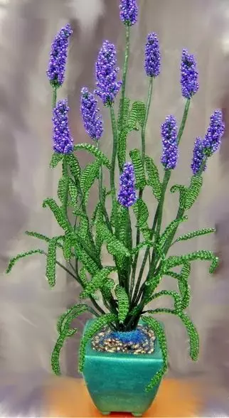 Master class on beading lavender with schemes and video