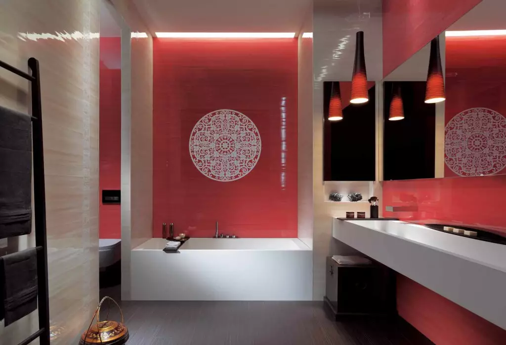 Design de banheiro com telhas cerâmicas