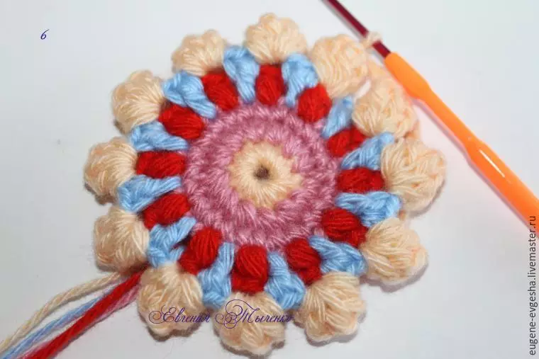 Klassi Master fuq Mandala Crochet: Skemi b'deskrizzjoni u vidjow