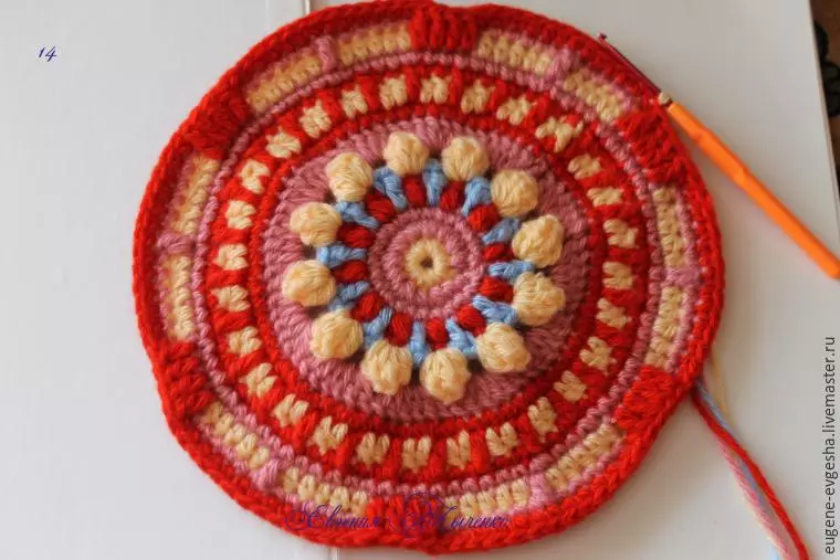 Fasalka Masterka ee Mandala Crochet: Nidaamyada leh sharaxaad iyo muuqaal