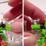 Spielzeug von Gummi auf Slingshot und auf der Maschine mit Fotos und Videos