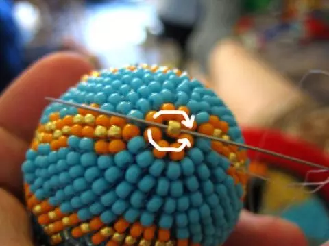 MK on braid easter egg beads in manual weaving technique