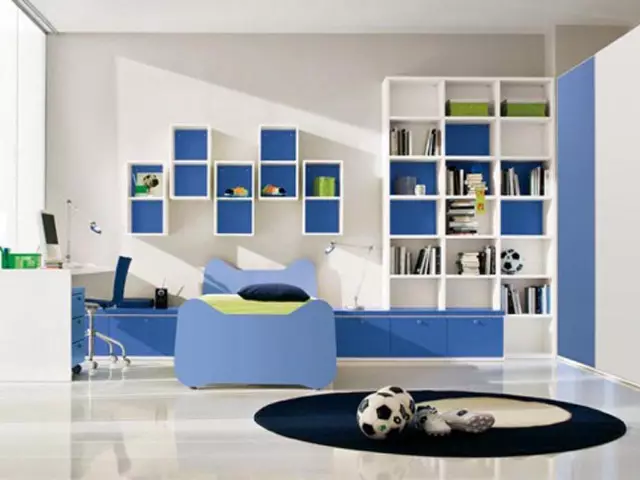 Children's room design for a boys in the marine style: sizes 10 and 12 square meters. M.