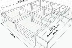 How to make a podium with a drawn bed with your own hands?