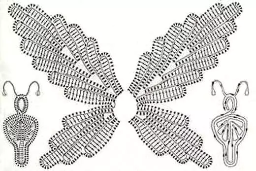 Crochet Butterfly mezgimo schemos