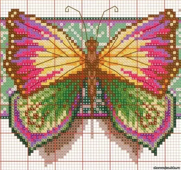 Butterflies - cross embroidery schemes.