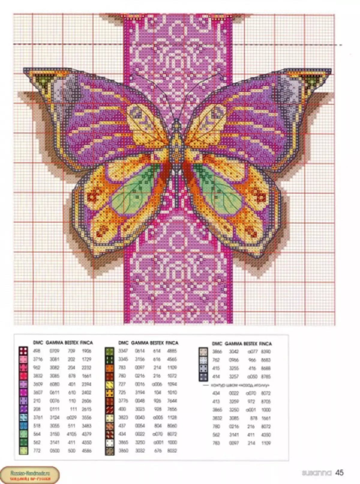 پروانه ها - طرح های گلدوزی صلیب