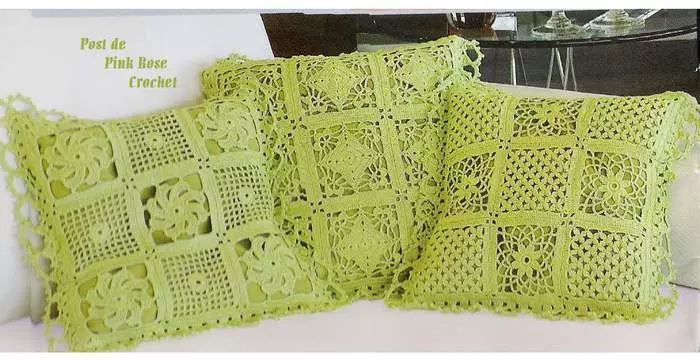 विवरण और वीडियो के साथ शुरुआती के लिए स्कीम तकिया Crochet
