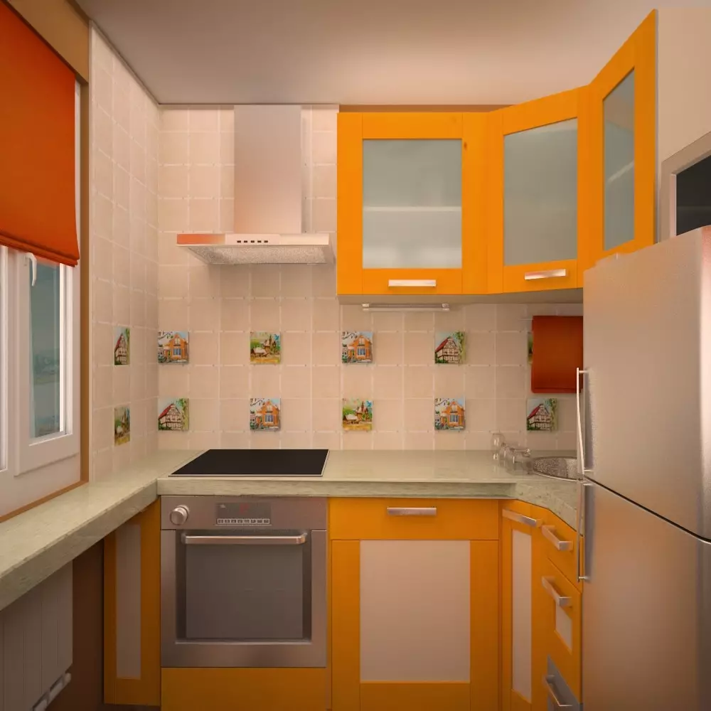 Dizajn pre malú kuchyňu v Khrushchev
