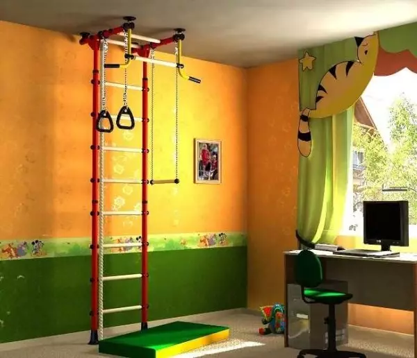 Góc thể thao cho trẻ em trong một căn hộ, nhà