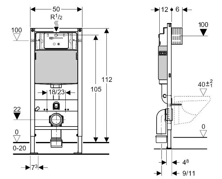 Floor WC výška: standardy instalace a typy