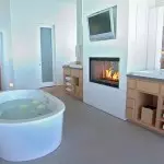 Lareira no deseño interior do baño