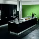 cozinha preta e verde