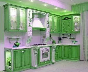白綠色廚房