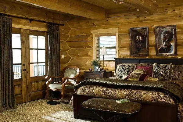 Idees interiors de dormitori a casa de fusta (26 fotos)