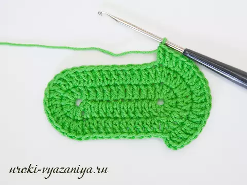 Ing rencana crochet oval jangka: gambaran rinci karo video