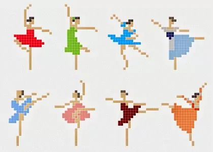 Балерина и танцьори - схеми за кръстосана бродерия