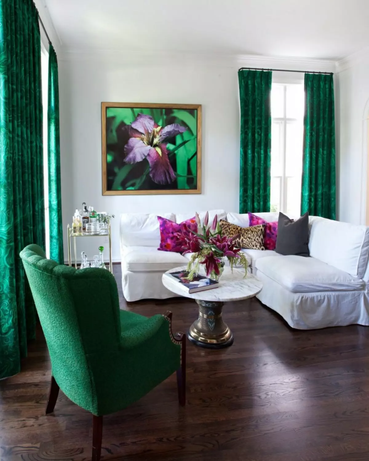 Green Interior of Apartments.