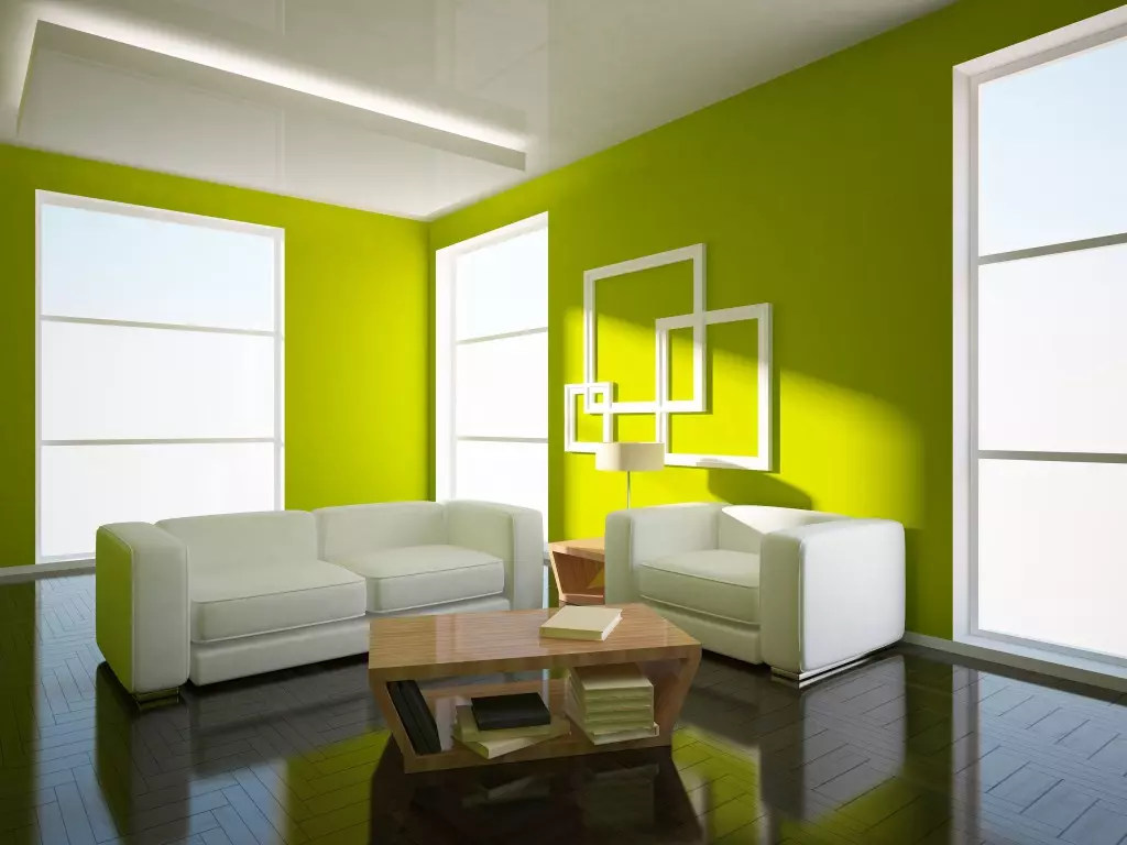 - De slaapkamer vereist voorzichtigheid om deze kleur te gebruiken; Het is overaanbod in de muurdecoratie kan leeglopen, maar als je de juiste combinatie opneemt, is deze kleur een goede aanvulling op andere tinten; - te verzadigde tonen zijn niet geschikt voor het ontwerp van grote delen van de muren; Als je wilt, kies bijvoorbeeld Emerald Green Wallpaper, tapijt, plafond, Romeinse gordijnen, muren, laat het dan heel licht of groengrijze toon zijn. - Een kamer met groen behang van een klein formaat is vergelijkbaar met de doos, omdat groen niet tot de kleuren behoort, die de ruimte visueel uitbreiden; Hier moet u de maatregel in acht nemen; Deze regel is geschikt wanneer de badkamer is opgesteld, toilet.