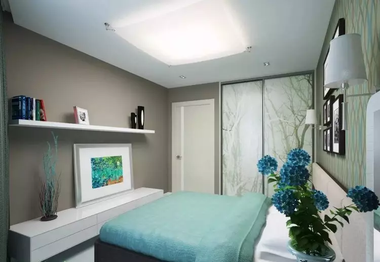 Bedroom Design 12 sq. M. M: Ahoana ny fomba hanangonana efitrano kely + drafitra vonona (36 sary)