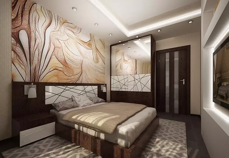 Schlafzimmerdesign 12 m² M. M: So rüsten Sie ein kleines Zimmer + Fertigplanung (36 Fotos) aus.