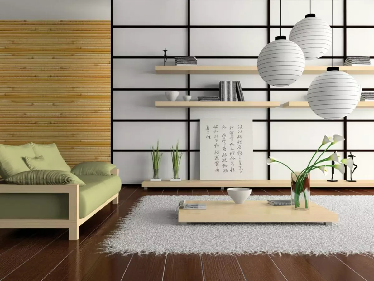 Papel de parede de bambu no interior