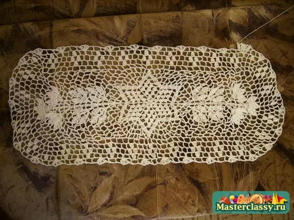 Serbet crochet bujur untuk pemula dengan skim dan deskripsi
