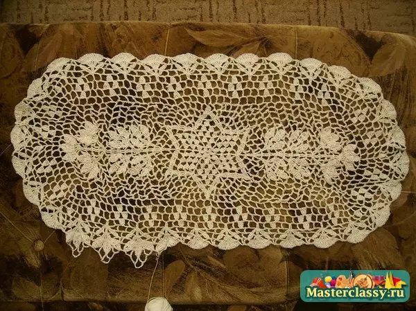 योजनाओं और विवरणों के साथ शुरुआती के लिए अंडाकार crochet नैपकिन