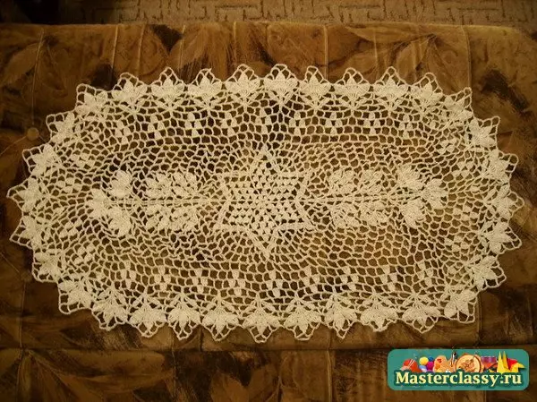 Ovale crochet servet foar begjinners mei skema's en beskriuwingen