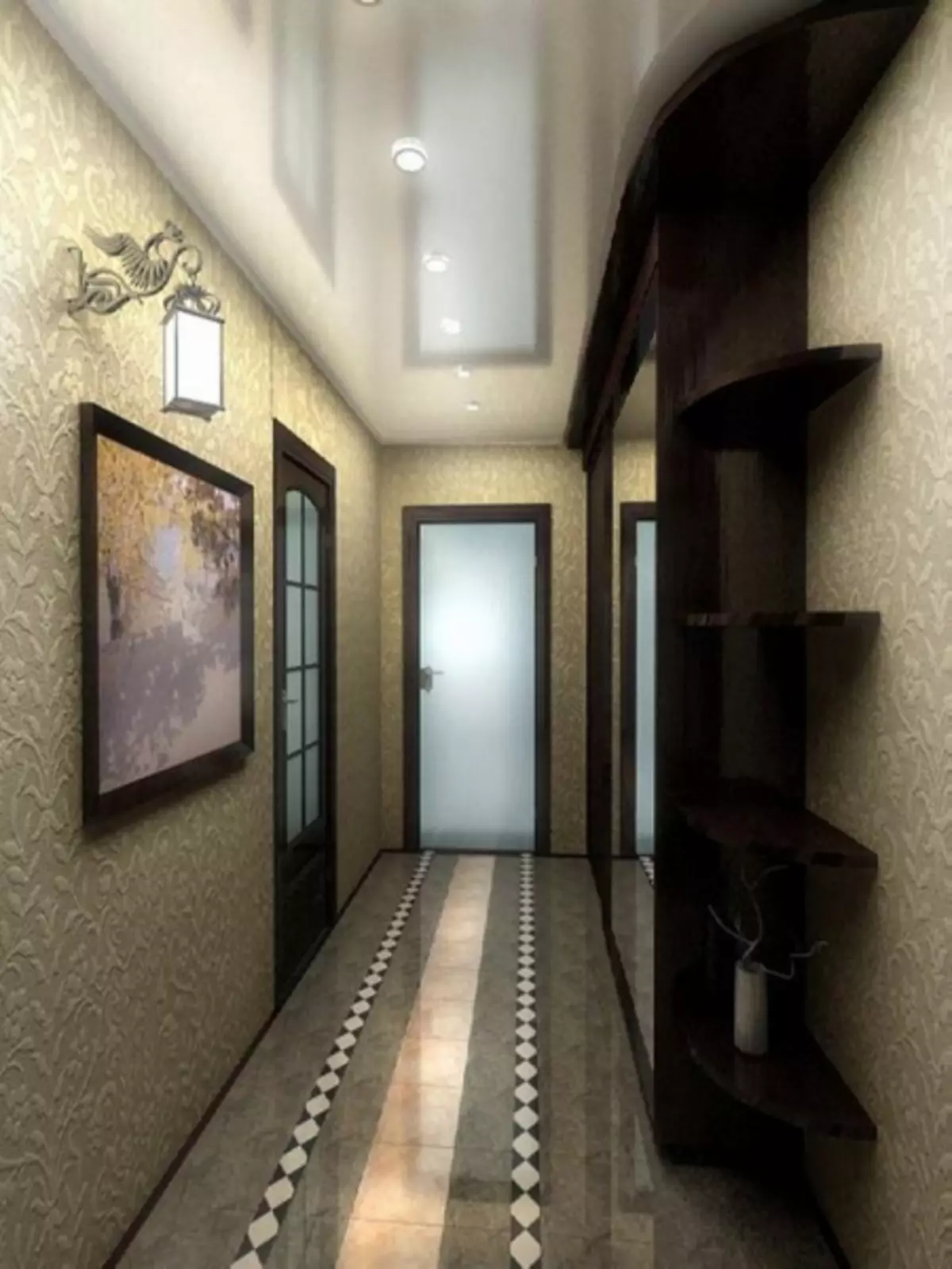 一个小走廊的内部：如何将所有家具放在一个小空间（39张）