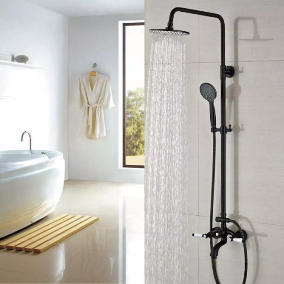 Высота смесителя для ванной с душем