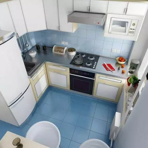 Dapur kecil. Desain interior dapur kecil dengan tangannya sendiri. Foto
