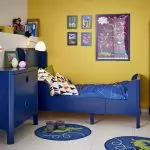6 нијансирање плаве у унутрашњости деце дечије собе