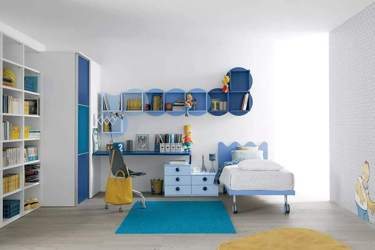 6 matices sobre el uso de azul en el interior de la habitación de los niños.