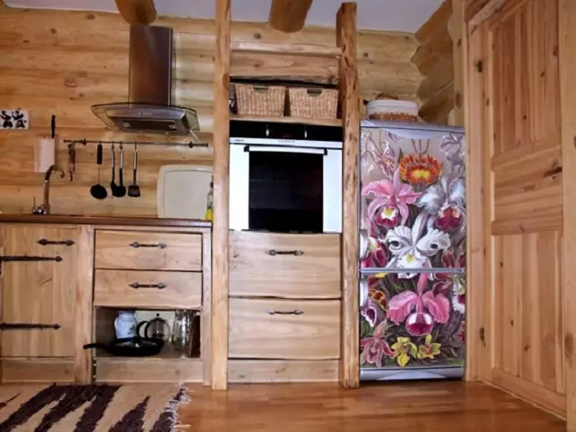 Яскравий холодильник в інтер'єрі кухні (45 фото)